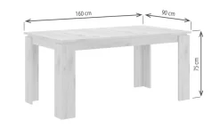 Home affaire Esstisch »Kalmar, rechteckig, 160 cm ausziehbar auf 200 cm, inkl. Einlegeplatte« Esszimmertisch, Tisch, Küchentisch, dining table,