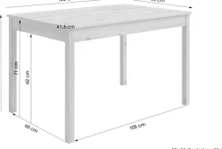 Home affaire Esstisch »Malmö« Holztisch aus Kiefer Massivholz naturfarbig, erhältich in 80 und 120cm