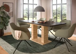 Home affaire Esstisch »Motus, ausziehbar 150 -190 cm, inklusive 40 cm Einlegeplatte« Set, 1 Stk. tlg. Doppelsäulengestell mit Bodenplatte, Tisch, Esstisch, Küche