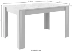 Home affaire Esstisch »Prisma 137x90 cm, Esszimmertisch, ausziehbar, erweiterbar auf 185 cm« rechteckig,Tischplatte Stärke 22 mm u. mit elegantem Siebdruck
