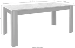 Home affaire Esstisch »Prisma 180x90 cm, Esszimmertisch, ausziehbar, erweiterbar auf 228 cm« rechteckig,Tischplatte Stärke 22 mm u. mit elegantem Siebdruck