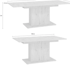 Home affaire Esstisch »Sabrina« Breite 160 cm, Auszugsfunktion