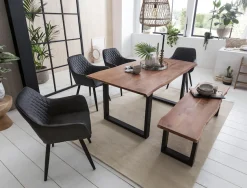 Home affaire Esstisch »Soho« mit vollmassiver Akazienholzplatte mit Baumkante