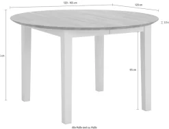 Home affaire Esstisch »Time Massivholz FSC Holztisch« Durchmesser 120 cm, mit Auszugsfunktion, Küchentisch, Bestseller