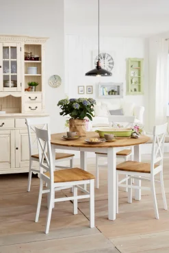Home affaire Esstisch »Time Massivholz FSC Holztisch« Durchmesser 120 cm, mit Auszugsfunktion, Küchentisch, Bestseller