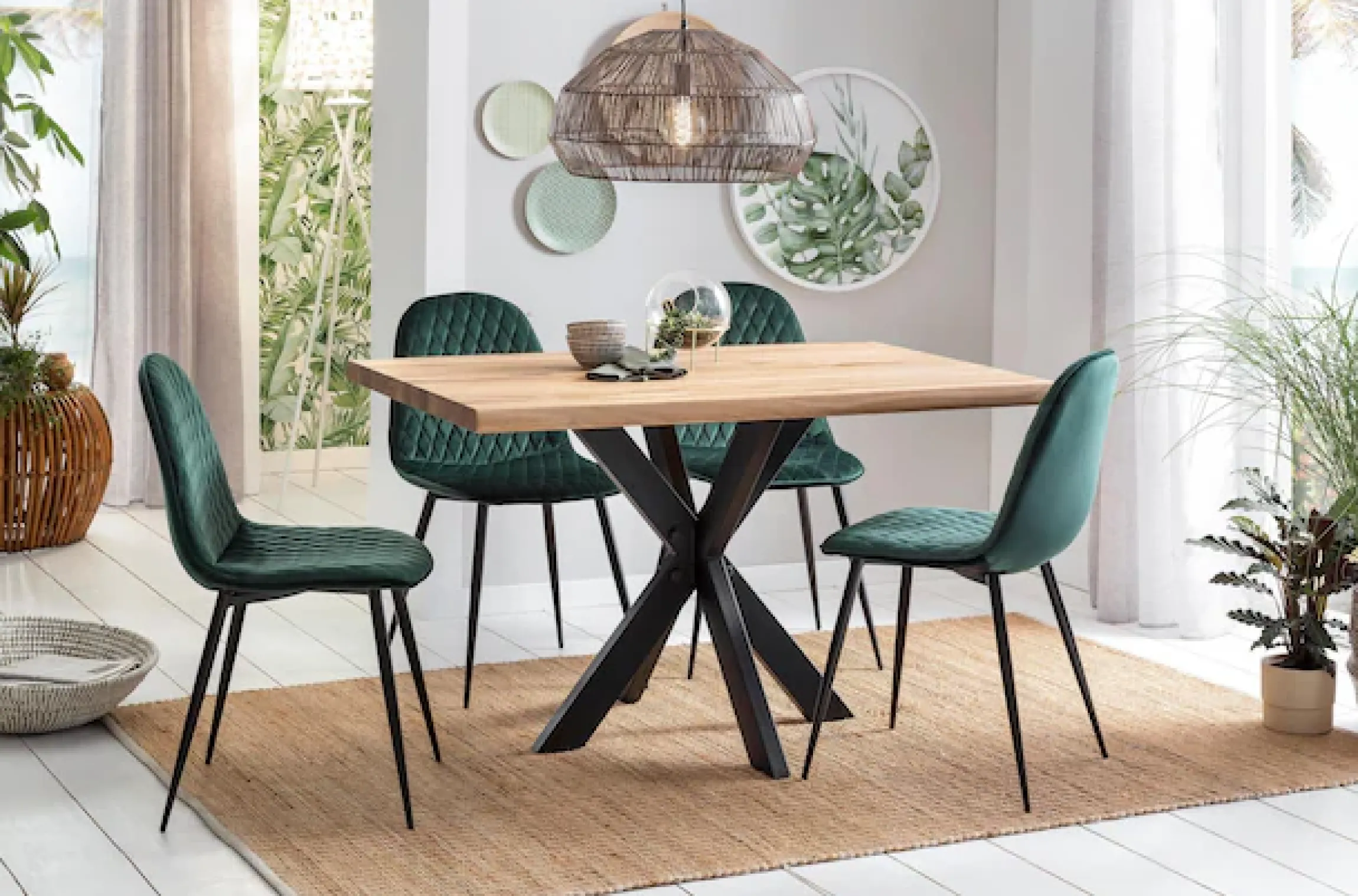 Home affaire Esstisch »Tristan« mit modernem Spider Gestell und Baumkante