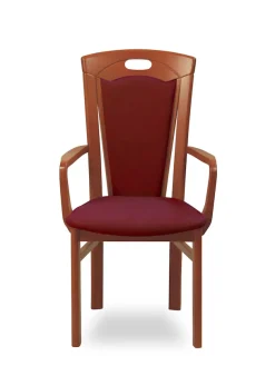 Home affaire Esszimmerstuhl »FERDI, Armlehnstuhl, Made in Italy, Massivholz« () 1 Stk.Bezug Feinstruktur (wasser-und fleckabweisend) oder Struktur