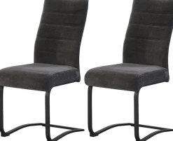 Home affaire Esszimmerstuhl »PICTOU, 2er Set, mit Metallgestell in matt schwarz« (Set) 2 Stk.in verschiedenen Farben, Belsatbarkeit pro Stuhl 120 kg, mit Armlehne