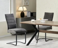 Home affaire Esszimmerstuhl »PICTOU, 2er Set, mit Metallgestell in matt schwarz« (Set) 2 Stk.in verschiedenen Farben, Belsatbarkeit pro Stuhl 120 kg, mit Armlehne
