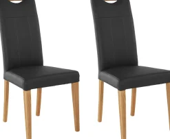 Home affaire Esszimmerstuhl »Roberta« (Set) 2 Stk.mit Bezug aus Echtleder und Gestell aus Eiche Massivholz