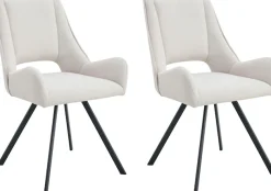 Home affaire Esszimmerstuhl »AIRDRIE, 2er Set, mit Metallgestell in matt schwarz« (Set) 2 Stk.in verschiedenen Farben, Belsatbarkeit pro Stuhl 120 kg, mit Griffloch