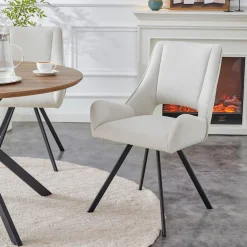 Home affaire Esszimmerstuhl »AIRDRIE, 2er Set, mit Metallgestell in matt schwarz« (Set) 2 Stk.in verschiedenen Farben, Belsatbarkeit pro Stuhl 120 kg, mit Griffloch