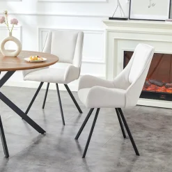 Home affaire Esszimmerstuhl »AIRDRIE, 2er Set, mit Metallgestell in matt schwarz« (Set) 2 Stk.in verschiedenen Farben, Belsatbarkeit pro Stuhl 120 kg, mit Griffloch