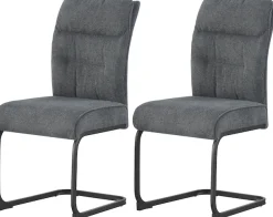 Home affaire Esszimmerstuhl »BARRIE, 2er Set, mit Metallgestell in matt schwarz« (Set) 2 Stk.in verschiedenen Farben, Belsatbarkeit pro Stuhl 120 kg, mit Armlehne