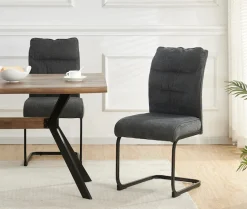 Home affaire Esszimmerstuhl »BARRIE, 2er Set, mit Metallgestell in matt schwarz« (Set) 2 Stk.in verschiedenen Farben, Belsatbarkeit pro Stuhl 120 kg, mit Armlehne