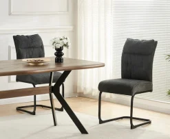 Home affaire Esszimmerstuhl »BARRIE, 2er Set, mit Metallgestell in matt schwarz« (Set) 2 Stk.in verschiedenen Farben, Belsatbarkeit pro Stuhl 120 kg, mit Armlehne