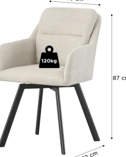 Home affaire Esszimmerstuhl »NEEPAWA, 2er Set, mit Metallgestell in matt schwarz« (Set) 2 Stk.in verschiedenen Farben, Belsatbarkeit pro Stuhl 120 kg, mit Armlehne