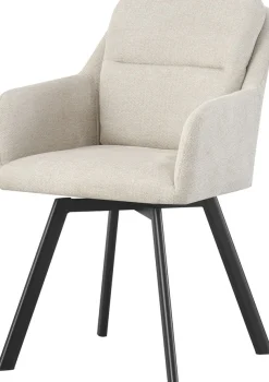Home affaire Esszimmerstuhl »NEEPAWA, 2er Set, mit Metallgestell in matt schwarz« (Set) 2 Stk.in verschiedenen Farben, Belsatbarkeit pro Stuhl 120 kg, mit Armlehne
