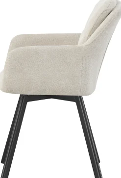 Home affaire Esszimmerstuhl »NEEPAWA, 2er Set, mit Metallgestell in matt schwarz« (Set) 2 Stk.in verschiedenen Farben, Belsatbarkeit pro Stuhl 120 kg, mit Armlehne