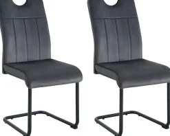 Home affaire Esszimmerstuhl »BRANDON, 2er Set, mit Metallgestell in matt schwarz« (Set) 2 Stk.in verschiedenen Farben, Belsatbarkeit pro Stuhl 120 kg, 360° drehbar