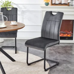 Home affaire Esszimmerstuhl »BRANDON, 2er Set, mit Metallgestell in matt schwarz« (Set) 2 Stk.in verschiedenen Farben, Belsatbarkeit pro Stuhl 120 kg, 360° drehbar