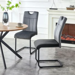 Home affaire Esszimmerstuhl »BRANDON, 2er Set, mit Metallgestell in matt schwarz« (Set) 2 Stk.in verschiedenen Farben, Belsatbarkeit pro Stuhl 120 kg, 360° drehbar