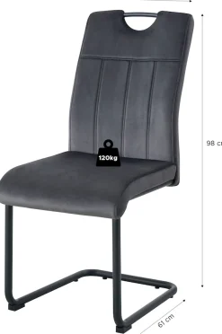 Home affaire Esszimmerstuhl »BRANDON, 2er Set, mit Metallgestell in matt schwarz« (Set) 2 Stk.in verschiedenen Farben, Belsatbarkeit pro Stuhl 120 kg, 360° drehbar