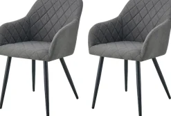 Home affaire Esszimmerstuhl »SUDBURRY, 2er Set, mit Metallgestell in matt schwarz« (Set) 2 Stk.in verschiedenen Farben, Belsatbarkeit pro Stuhl 120 kg, mit Griffloch