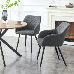 Home affaire Esszimmerstuhl »SUDBURRY, 2er Set, mit Metallgestell in matt schwarz« (Set) 2 Stk.in verschiedenen Farben, Belsatbarkeit pro Stuhl 120 kg, mit Griffloch