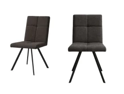 Home affaire Esszimmerstuhl »Mia Essstuhl, Wohnstuhl, Polsterstuhl, 4-Fußstuhl« (Set) 2 Stk.mit schwarz pulverbeschichteten Metallbeinen, gepolstert, modern