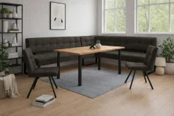 Home affaire Esszimmerstuhl »Mia Essstuhl, Wohnstuhl, Polsterstuhl, 4-Fußstuhl« (Set) 2 Stk.mit schwarz pulverbeschichteten Metallbeinen, gepolstert, modern
