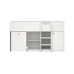 Home affaire Etagenbett »Halbhohes Hochbett mit viel Stauraum« Halbhohes Bett mit integrierten Regalfächern