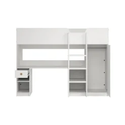 Home affaire Etagenbett »Hochbett mit viel Stauraum und Schrank« Hohes Kinderbett mit integriertem Kleiderschrank