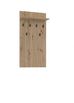 Home affaire Garderobenpaneel »Arran, Wandregal Wandpaneel, Wandgarderobe praktisch & stillvoll« mit 6 Kleiderhaken und Ablage für Accessoires, Breite 63 cm
