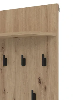 Home affaire Garderobenpaneel »Arran, Wandregal Wandpaneel, Wandgarderobe praktisch & stillvoll« mit 6 Kleiderhaken und Ablage für Accessoires, Breite 63 cm