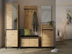 Home affaire Garderobenpaneel »Arran, Wandregal Wandpaneel, Wandgarderobe praktisch & stillvoll« mit 6 Kleiderhaken und Ablage für Accessoires, Breite 63 cm