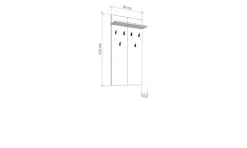 Home affaire Garderobenpaneel »Arran, Wandregal Wandpaneel, Wandgarderobe praktisch & stillvoll« mit 6 Kleiderhaken und Ablage für Accessoires, Breite 63 cm