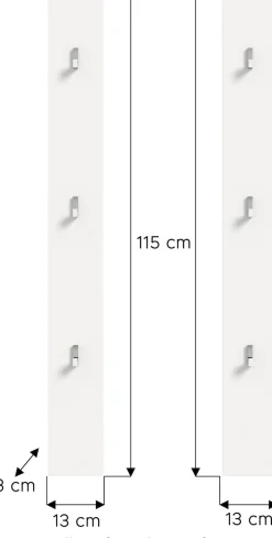 Home affaire Garderobenpaneel »Trondheim Paneel 2er Set,« Höhe 115 cm, 6 Haken,Garderobe, Flur, Diele