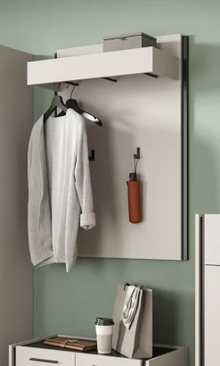 Home affaire Garderobenpaneel »RAK, Breite 75 cm, 2 Garderobenhaken, 1 Kleiderstange, 1 Ablageboden« Flurgarderobe, Paneel, Wandgarderobe, Wandpaneel, Garderobe