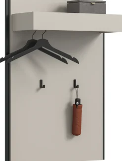 Home affaire Garderobenpaneel »RAK, Breite 75 cm, 2 Garderobenhaken, 1 Kleiderstange, 1 Ablageboden« Flurgarderobe, Paneel, Wandgarderobe, Wandpaneel, Garderobe
