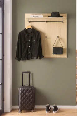 Home affaire Garderobenpaneel »Lund, Flurgarderobe, Wandregal mit Hutablage, Kleiderstange & Haken« vielseitig einsetzbar, modern, 90 cm breit