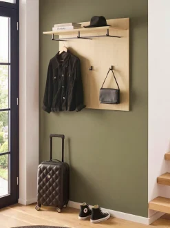 Home affaire Garderobenpaneel »Lund, Flurgarderobe, Wandregal mit Hutablage, Kleiderstange & Haken« vielseitig einsetzbar, modern, 90 cm breit