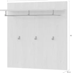 Home affaire Garderobenpaneel »Lund, Flurgarderobe, Wandregal mit Hutablage, Kleiderstange & Haken« vielseitig einsetzbar, modern, 90 cm breit