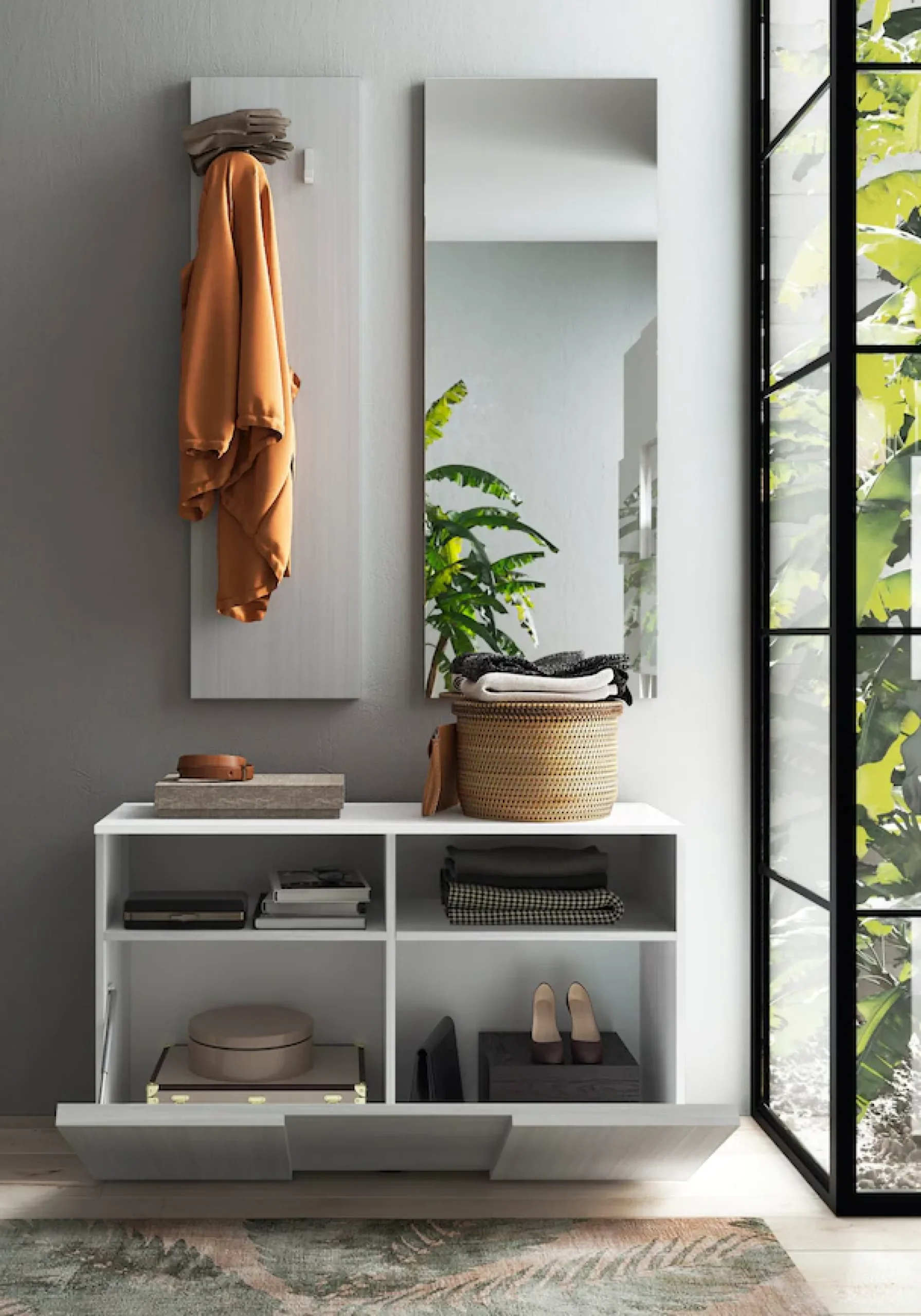 Home affaire Garderobenpaneel »Dama, Wandpaneel mit 2 Haken Breite 31 cm, Höhe 110 cm, Flurgarderobe« Wandgarderobe in Eucalipto, passend zur Garderobe Dama