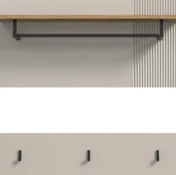 Home affaire Garderobenpaneel »EDIL, Breite 80cm, 2-teilig, Hakenleiste & Paneel« moderne Farbkombination, Haken aus Metall,Paneel, Garderobe, Wandboard, Ablage, Wandpaneel