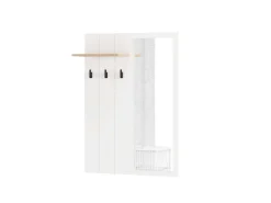 Home affaire Garderobenpaneel »Bedford, Wandregal Wandpaneel, Wandgarderobe praktisch & stillvoll« mit 3 Kleiderhaken, Spiegel und Ablage für Accessoires, Breite 76,5 cm
