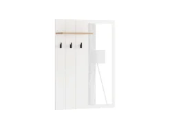 Home affaire Garderobenpaneel »Bedford, Wandregal Wandpaneel, Wandgarderobe praktisch & stillvoll« mit 3 Kleiderhaken, Spiegel und Ablage für Accessoires, Breite 76,5 cm