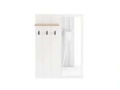 Home affaire Garderobenpaneel »Bedford, Wandregal Wandpaneel, Wandgarderobe praktisch & stillvoll« mit 3 Kleiderhaken, Spiegel und Ablage für Accessoires, Breite 76,5 cm