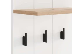 Home affaire Garderobenpaneel »Bedford, Wandregal Wandpaneel, Wandgarderobe praktisch & stillvoll« mit 3 Kleiderhaken, Spiegel und Ablage für Accessoires, Breite 76,5 cm
