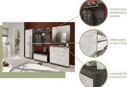 Home affaire Garderobenpaneel »SIENA, Breite 90 cm, 3 Haken, 1 Kleiderstange, 1 Ablageboden« 1 Stk. tlg. Paneel , Wandbpaneel, Garderobe, Wandgarderobe